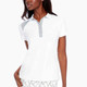 Swing Control Velocity White/Silver Contrast Short Sleeve Button Polo