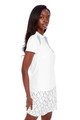 Swing Control Velocity White/Silver Contrast Short Sleeve Button Polo