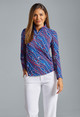 IBKUL Patriotic Confetti Long Sleeve Mock