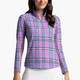 IBKUL Judith Plaid Long Sleeve Zip Mock