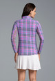 IBKUL Judith Plaid Long Sleeve Zip Mock