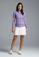 IBKUL Judith Plaid Long Sleeve Zip Mock