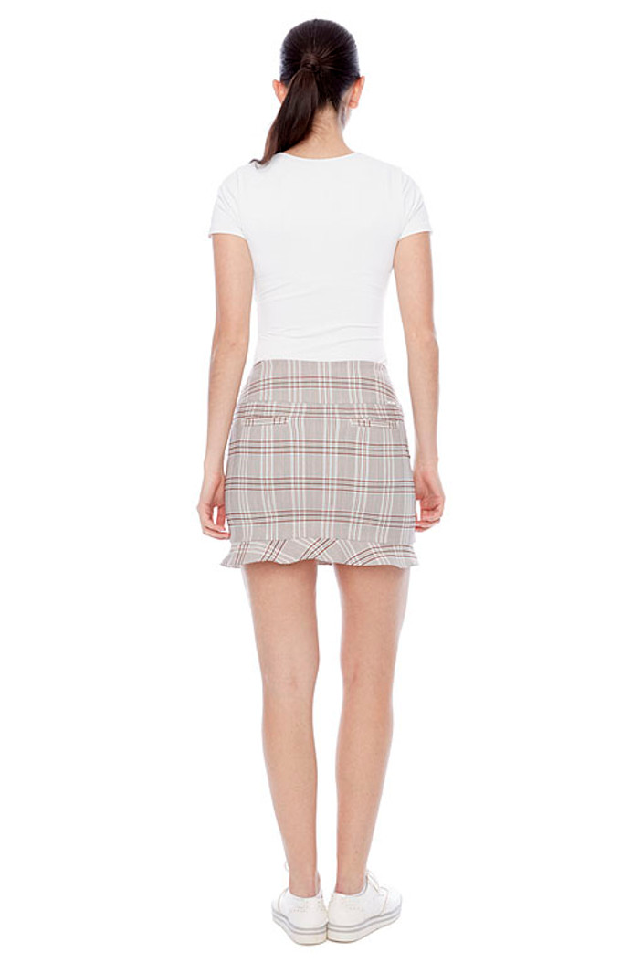 Swing Control Techno 16" Coral Plaid Ruffle Skort