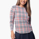 IBKUL Judith Plaid Long Sleeve Crewneck