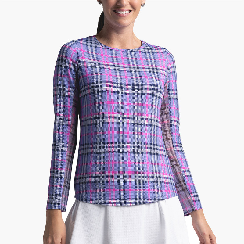 IBKUL Judith Plaid Long Sleeve Crewneck