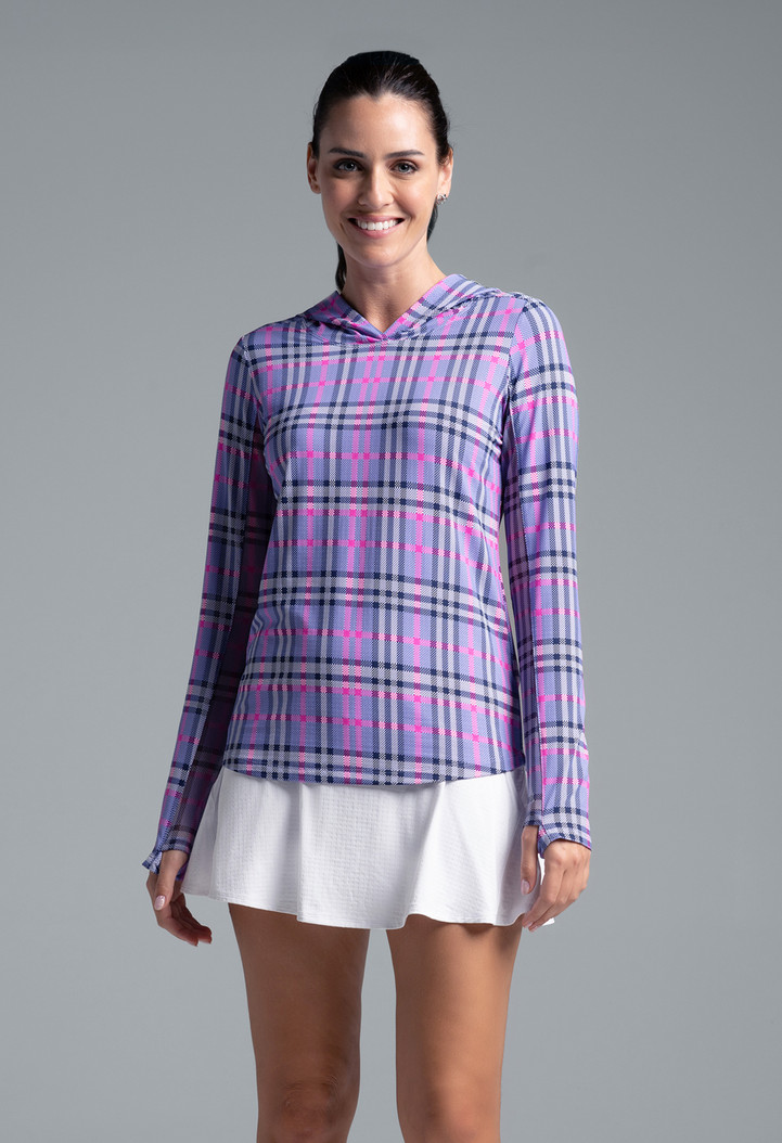 IBKUL Judith Plaid Long Sleeve Hoodie