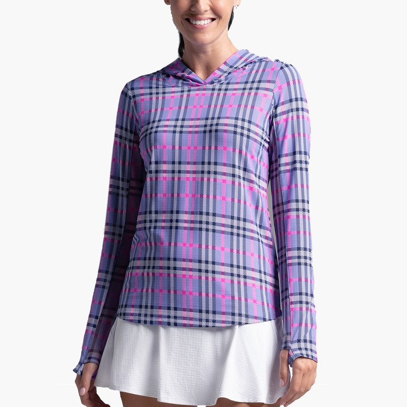 IBKUL Judith Plaid Long Sleeve Hoodie