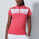 Daily Sports Cecilio Intense Coral Pink Color Block Cap Sleeve Polo