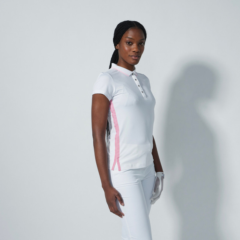 Daily Sports Bahia White Graphic Cap Sleeve Polo