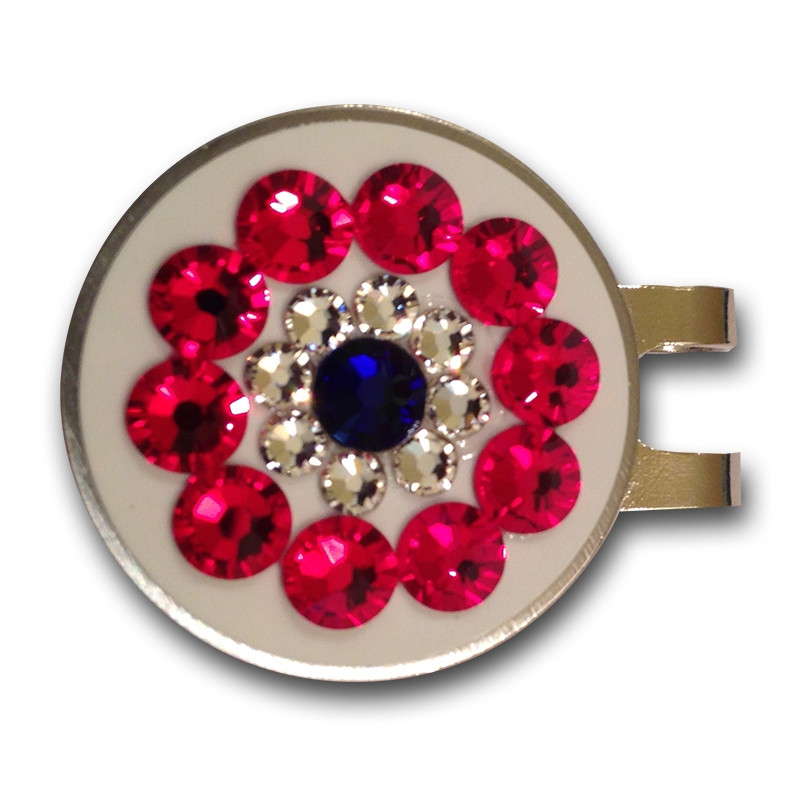 Base: White
Outer Ring: Red
Inner Ring: Crystal
Center: Cobalt