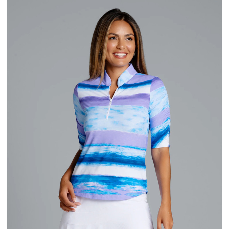 IBKUL Amy Ruched Half Sleeve Mock