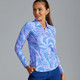 IBKUL Rebecca Long Sleeve Ruched Polo