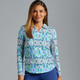 IBKUL Ridley Long Sleeve Ruched Polo