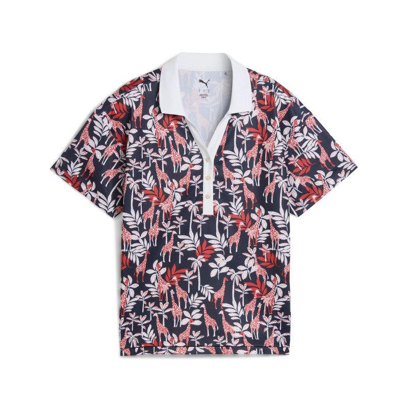 PUMA Ventura Navy/Red Giraffe Short Sleeve Pique Polo