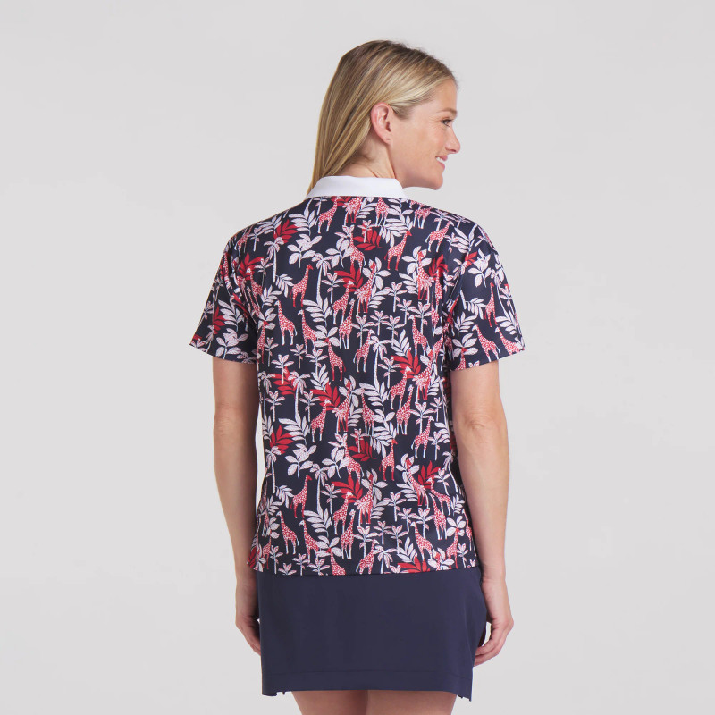 PUMA Ventura Navy/Red Giraffe Short Sleeve Pique Polo