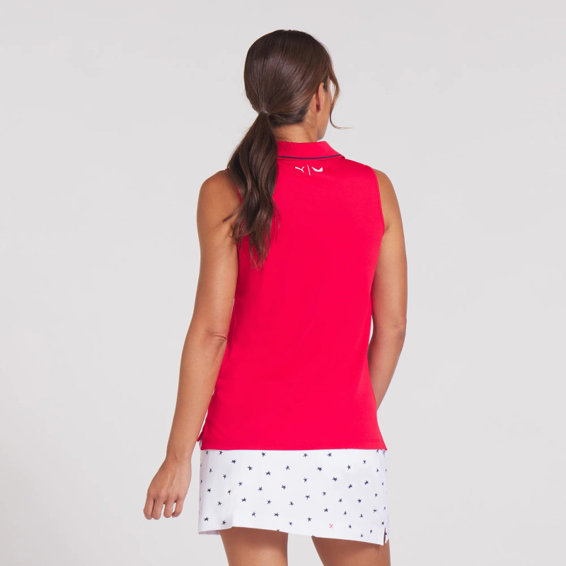 Puma Volition Strong Red Tipped Sleeveless Polo