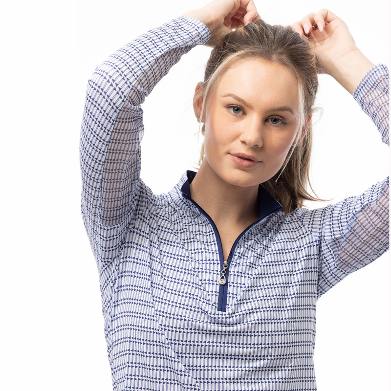 SanSoleil Mastermind Navy SolCool Long Sleeve Mock