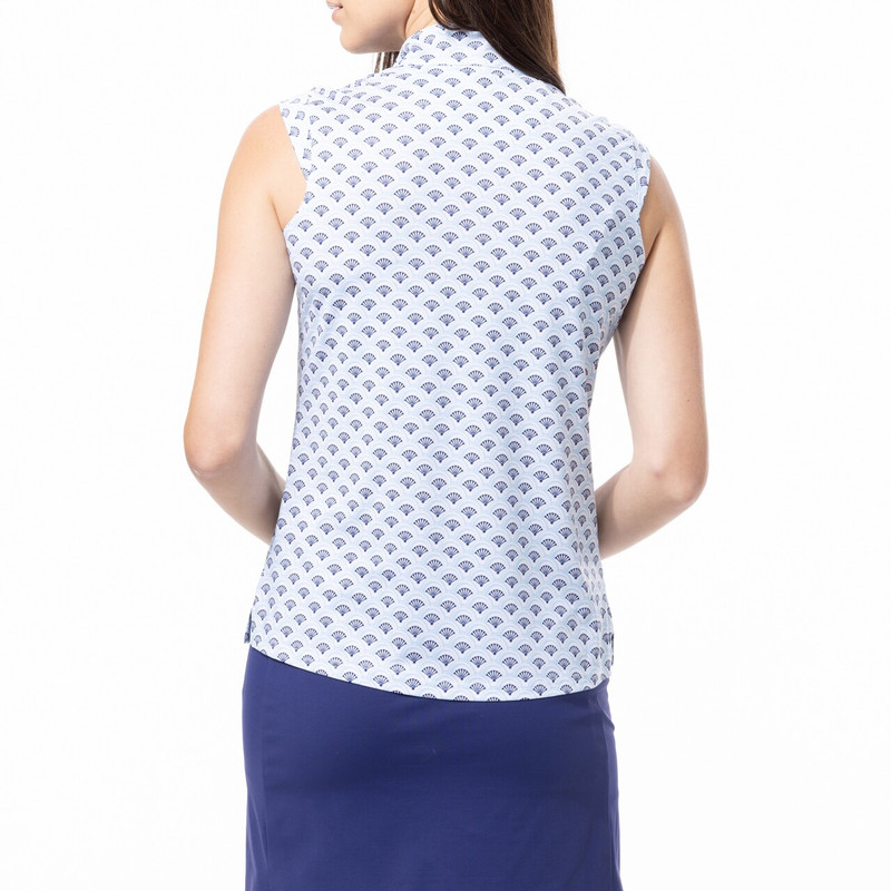 SanSoleil ShellTee Navy SolCool Sleeveless Mock