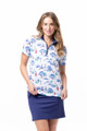 SanSoleil Club Life Navy SolCool Short Sleeve Mock
