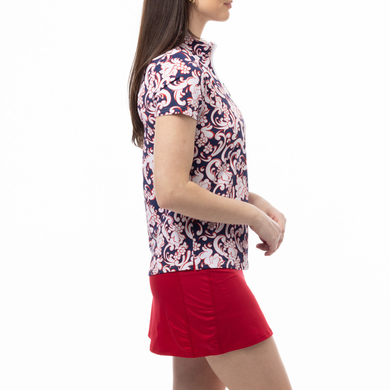 SanSoleil Pasley Park Navy/Red Short Sleeve SolTeK LUX Mock