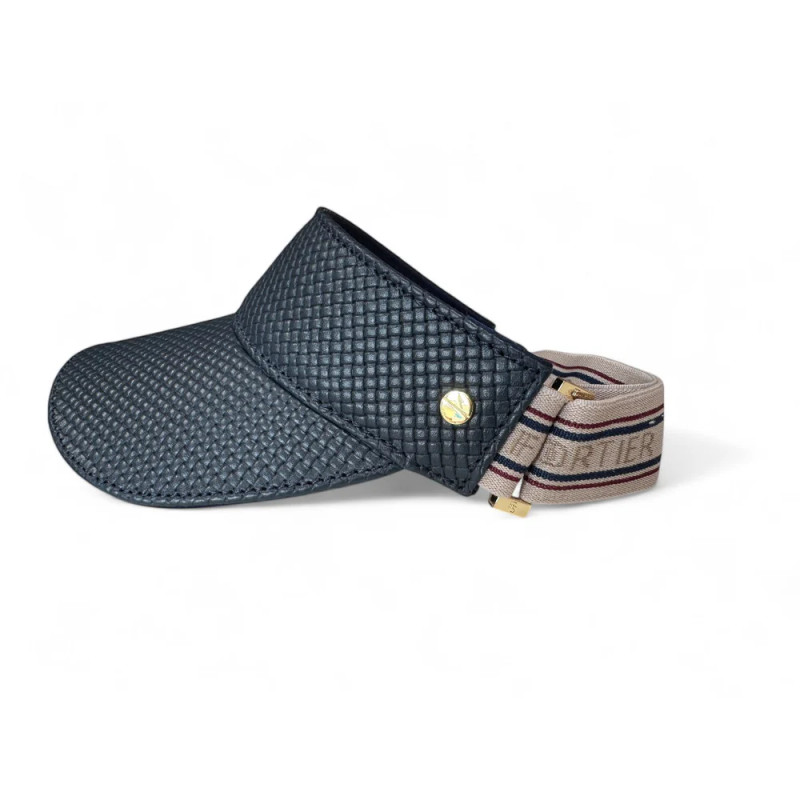 FENIX Leather Visor - Navy Basketweave/Gold