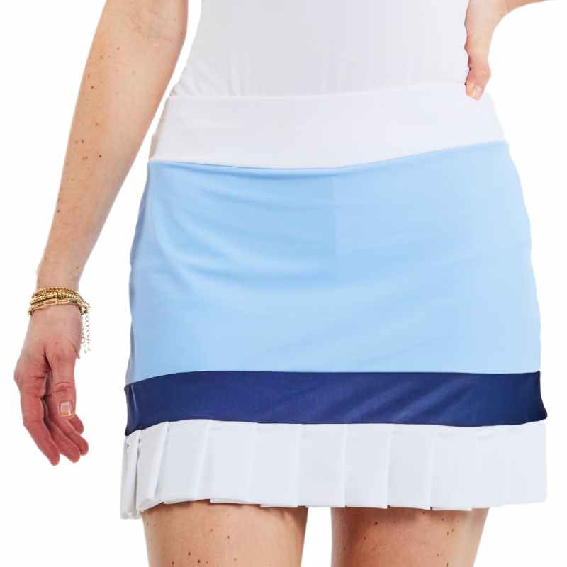TzuTzu Darby 16" Colorblock Pleat Skort