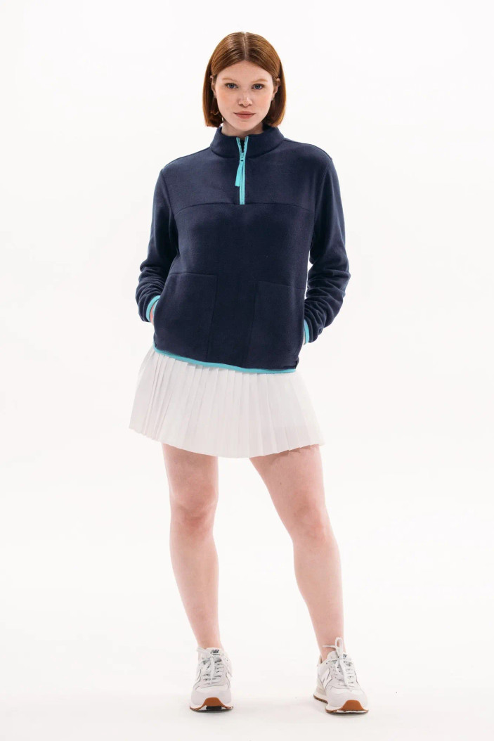  Foray Golf Stretch Navy/Aqua Fleece Pullover
