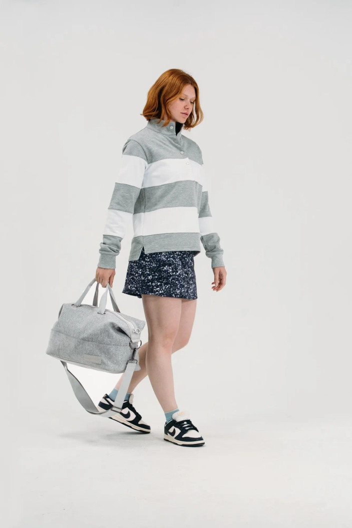 Foray Golf Rugby Marl Grey/White Stripe Pullover
