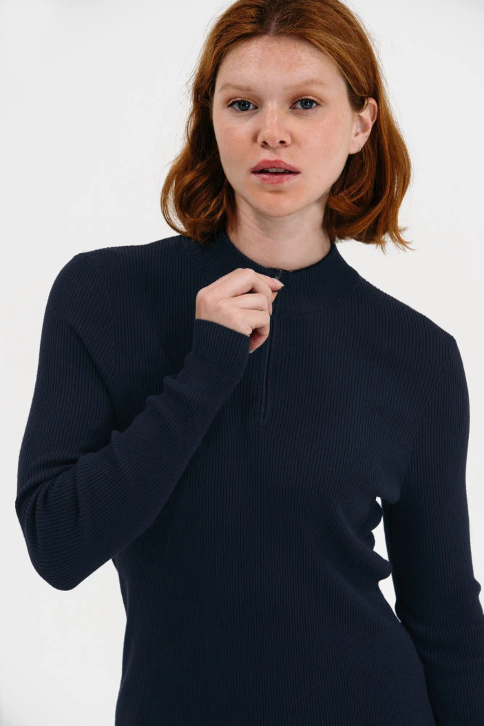 Foray Golf Rib Quarter Zip Long Sleeve Mock