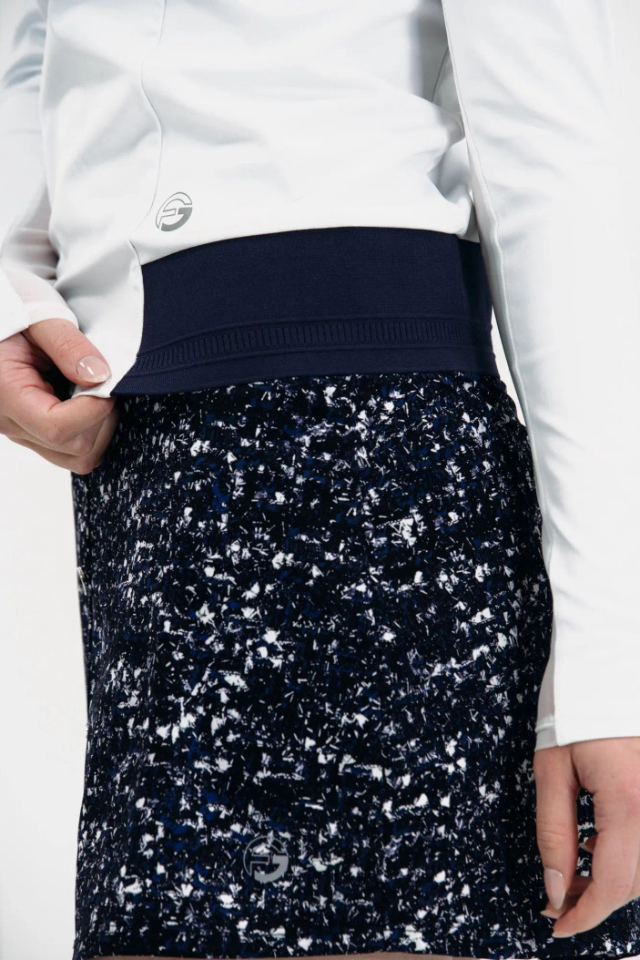 Foray Golf Zip White/Navy Long Sleeve Sport Polo