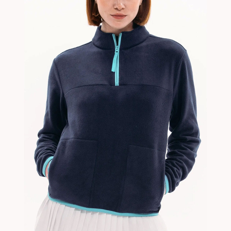  Foray Golf Stretch Navy/Aqua Fleece Pullover