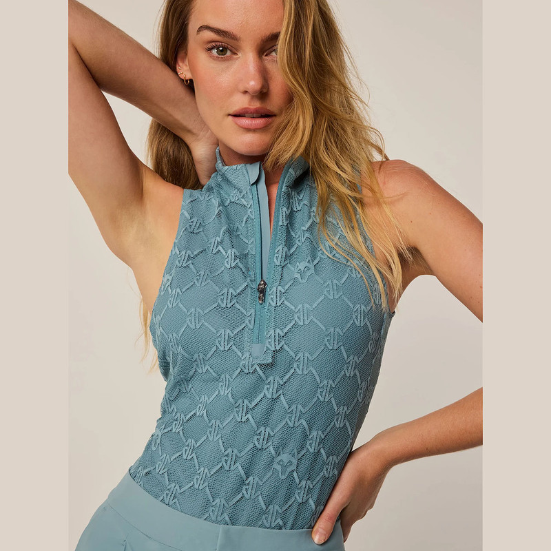 Greyson Agave Wolf Links Lace Sleeveless Halley Mock