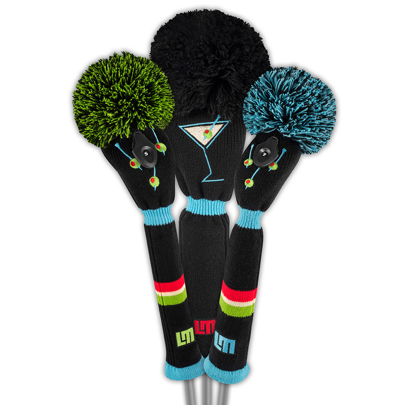 Just4Golf Happy Hour Martini Knit Headcovers With Pom