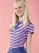 GARB Girls Mira Hot Pink/Navy Short Sleeve Golf Polo