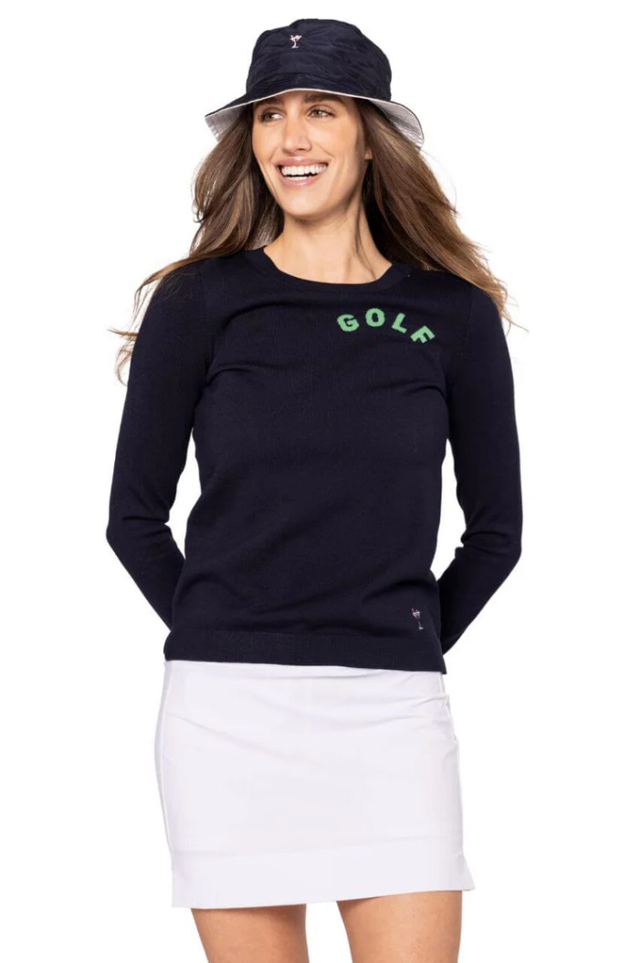 Golftini GOLF Navy/Kelly Green Crewneck Sweater