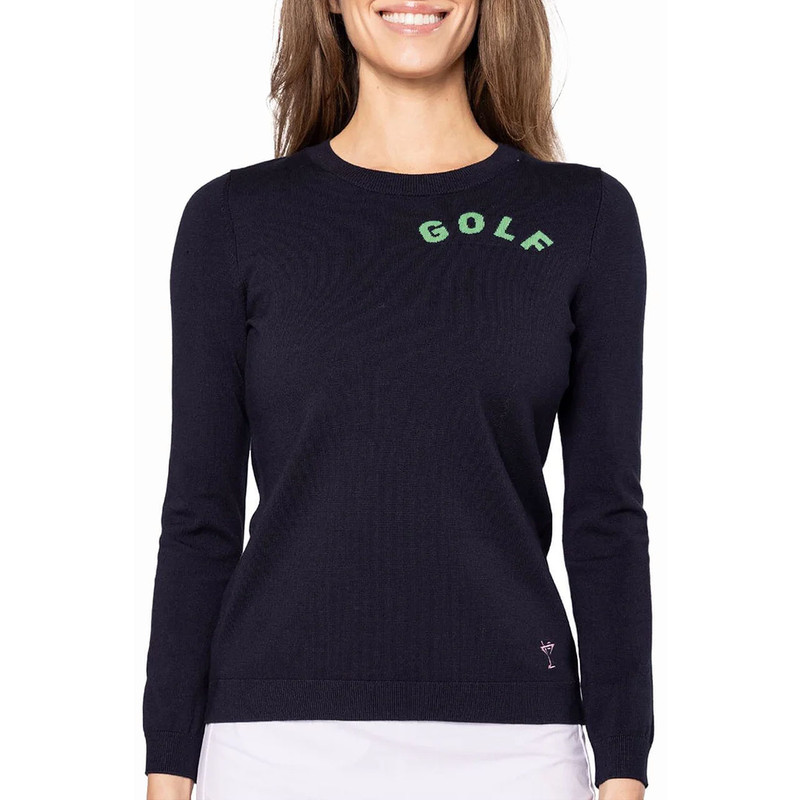 Golftini GOLF Navy/Kelly Green Crewneck Sweater