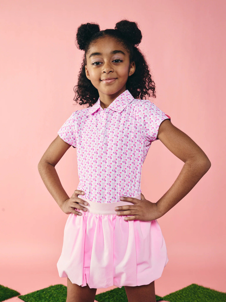GARB Girls Pink Lemon Short Sleeve Golf Polo