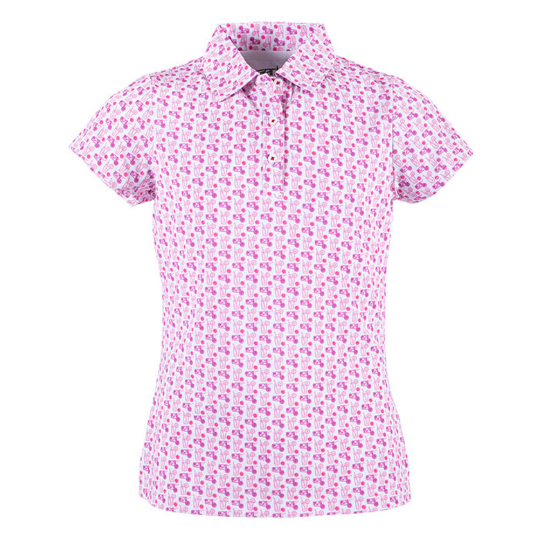 GARB Girls Pink Lemon Short Sleeve Golf Polo