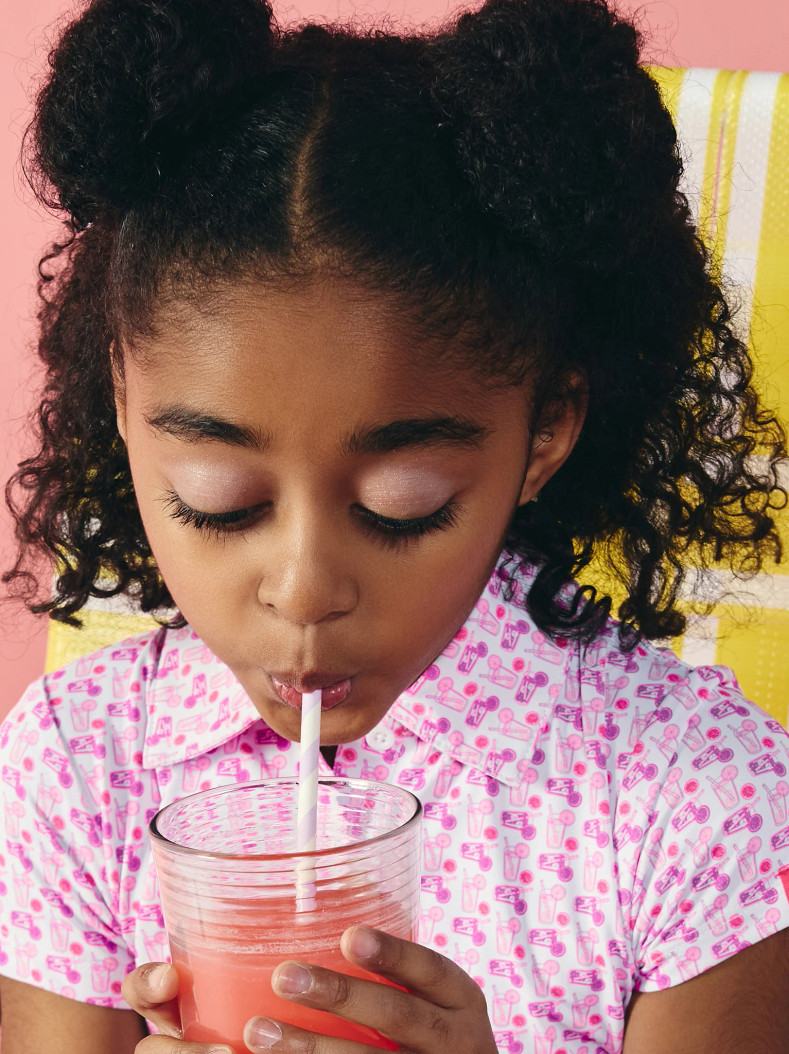 GARB Girls Pink Lemon Short Sleeve Golf Polo