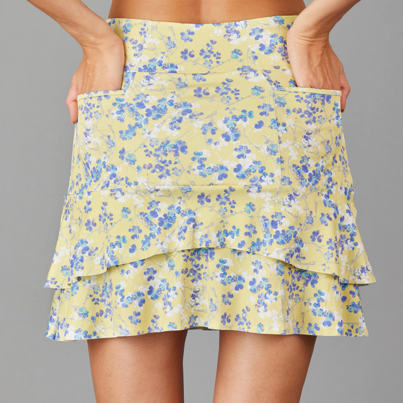 Denise Cronwall Lively Yellow/Sky Tiered Skort