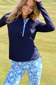Swing Control Velocity Firework Navy Long Sleeve Polo