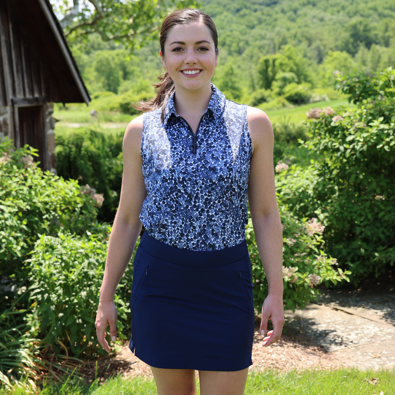 BelynKey Berry Navy BK Sleeveless Polo