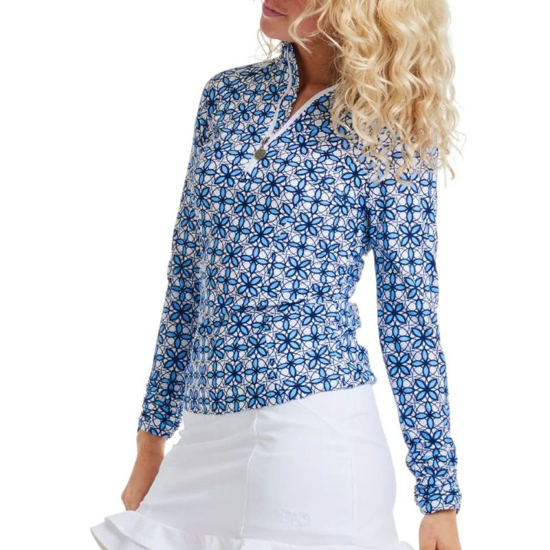 TzuTzu Casablanca Sara Ruched Long Sleeve Mock