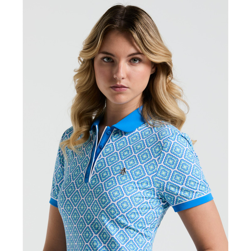 Original Penguin French Blue Lattice Short Sleeve Polo