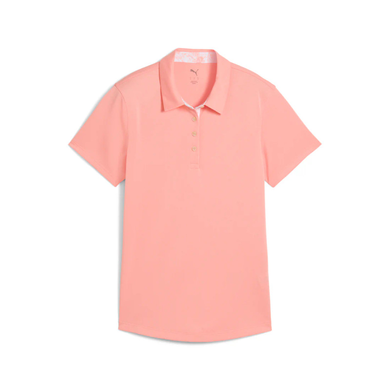 Puma Pink Fruit Pique Accent Short Sleeve Polo