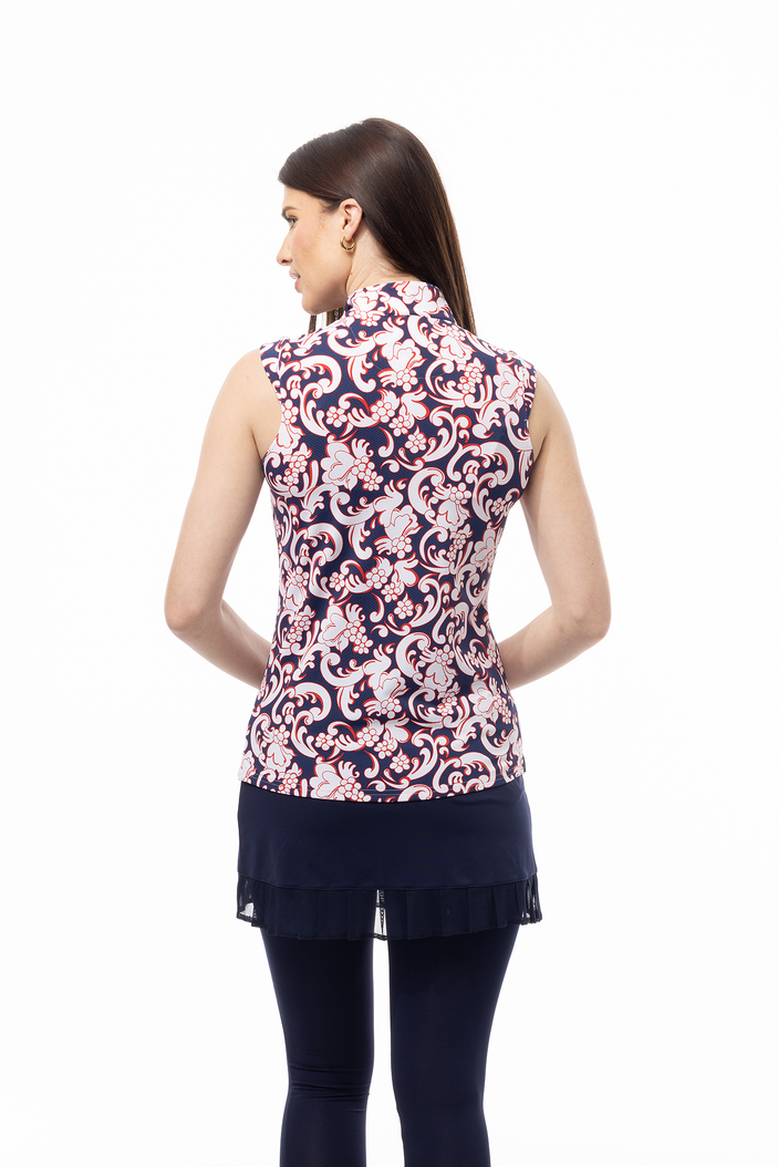SanSoleil Pasley Park Navy/Red Sleeveless SolTeK LUX Mock