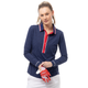 SanSoleil Betsy Long Sleeve SolairCool Tipped Polo