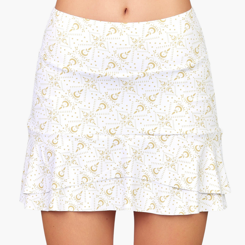 Denise Cronwall Golden Tiered Skort - Gold/White