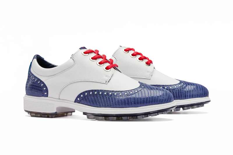 Royal Albartross Tailor Navy Wingtip Golf Shoe